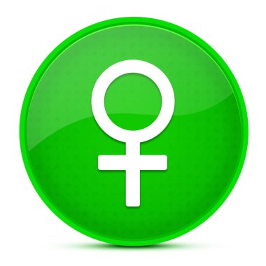 Kadın işareti estetik parlak yeşil yuvarlak düğme soyut illüstrasyon