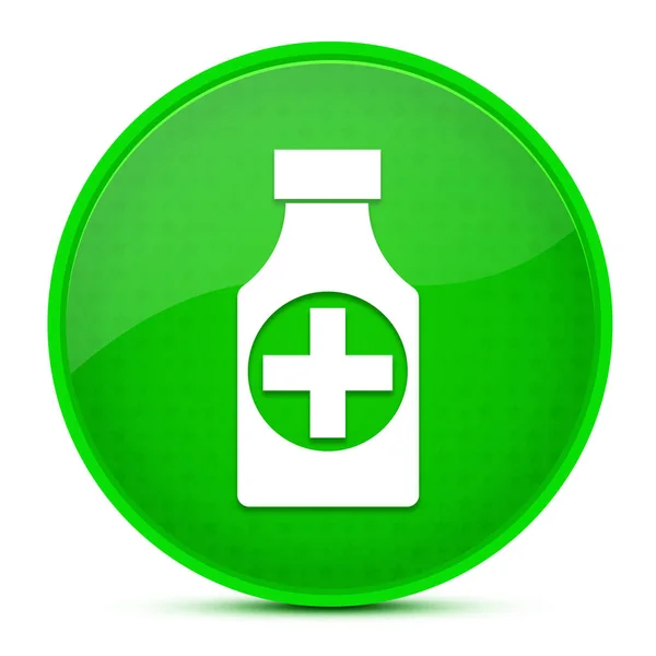Pillen Flasche Ästhetische Glänzend Grüne Runde Taste Abstrakte Illustration — Stockfoto