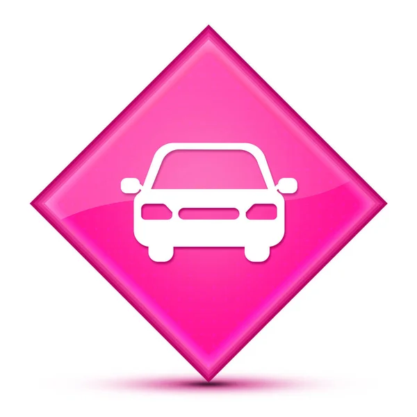 Icono Del Coche Aislado Lujoso Diamante Rosa Ondulado Botón Ilustración —  Fotos de Stock