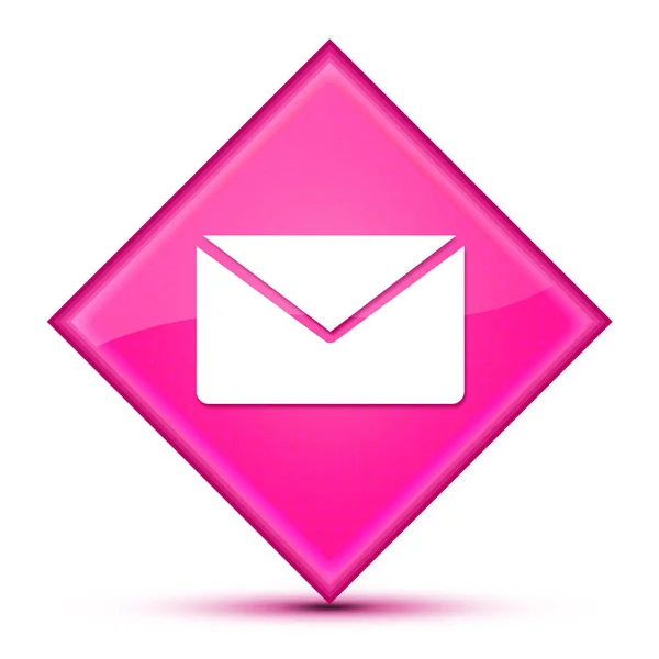 Ikona Mailu Izolované Luxusní Zvlněné Růžové Tlačítko Diamant Abstraktní Ilustrace — Stock fotografie