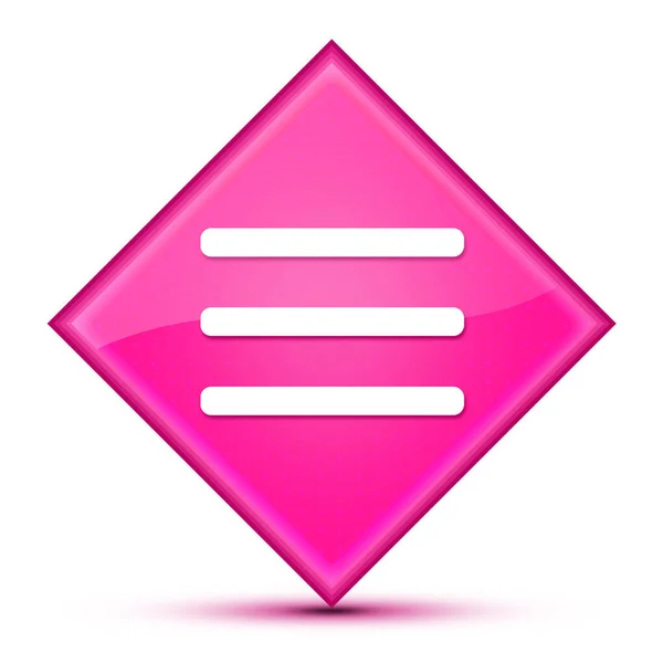 Hamburger Menu Bar Icon Isolated Luxurious Wavy Pink Diamond Button — Stock Photo, Image