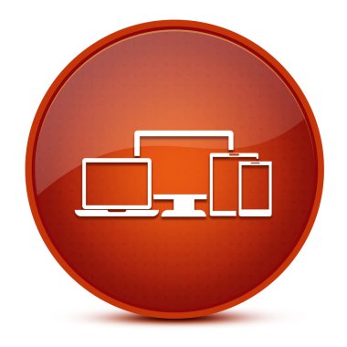 Dijital akıllı aygıtlar estetik parlak kahverengi yuvarlak düğme soyut resimleme