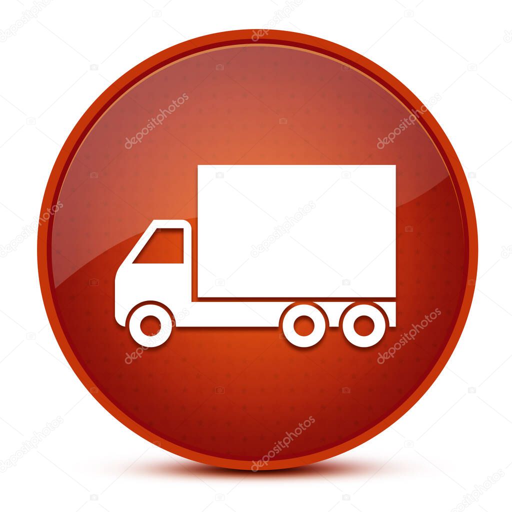 Truck aesthetic glossy brown round button abstract illustration