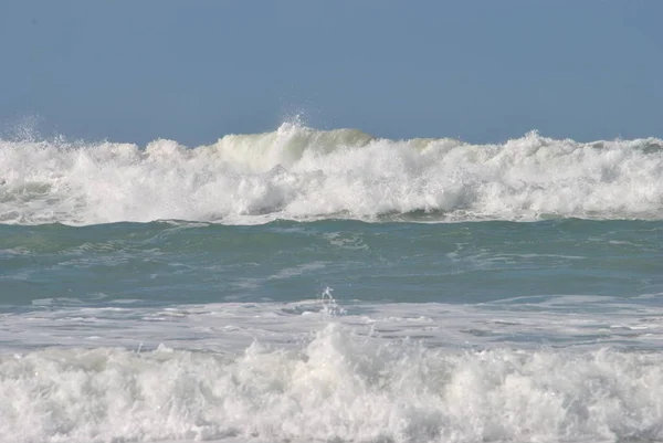 Zee Storm Golven Middellandse Zee Een Regenachtig Stormachtige Dag — Stockfoto