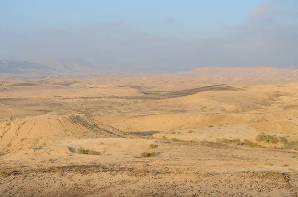 Desert Landscape Sunrise Hiking Desert Part Israel National Trail Negev — Stock Photo, Image