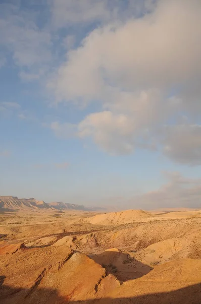 Wüstenlandschaft Bei Sonnenaufgang Wanderwüste Teil Des Israel National Trail Wüste — Stockfoto