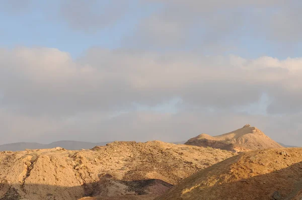 Τοπίο Της Ερήμου Την Αυγή Πεζοπορία Έρημο Μέρος Του Ισραήλ — Φωτογραφία Αρχείου