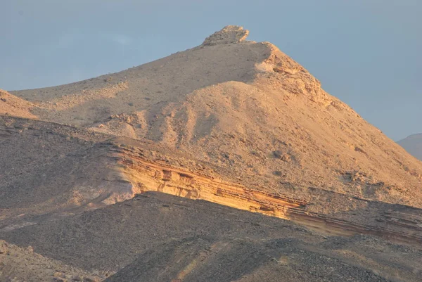 Desert Landscape Sunrise Hiking Desert Part Israel National Trail Negev — Stock Photo, Image