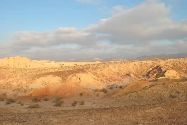 Пустынный Пейзаж Рассвете Пешеходная Пустыня Часть Национального Пути Израиля Пустыня — стоковое фото