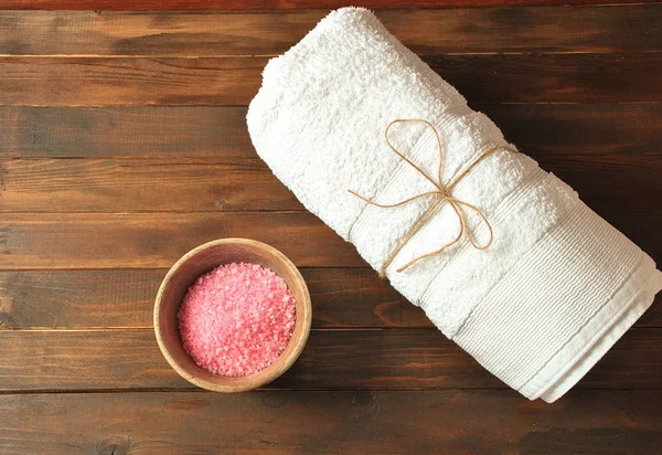 Spa Body Care Products Aromatic Rose Bath Dead Sea Salt — Stock Photo, Image