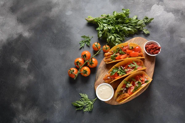 Tacos Grilled Chicken Vegetables Mexican Food Style — Stock Photo, Image