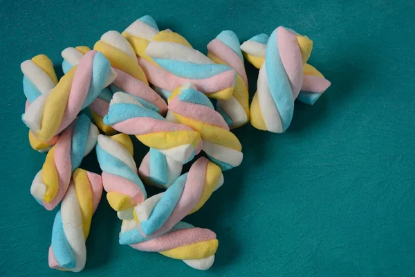 Marshmallow Twists Colored Sweet Chewy Candies — Stock Photo, Image