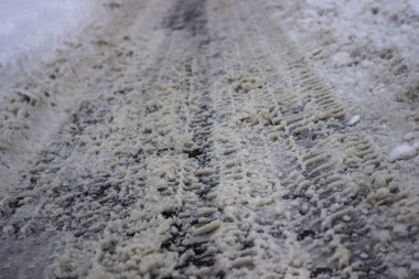 Kar buz yol parça lastik lastik yazdırma