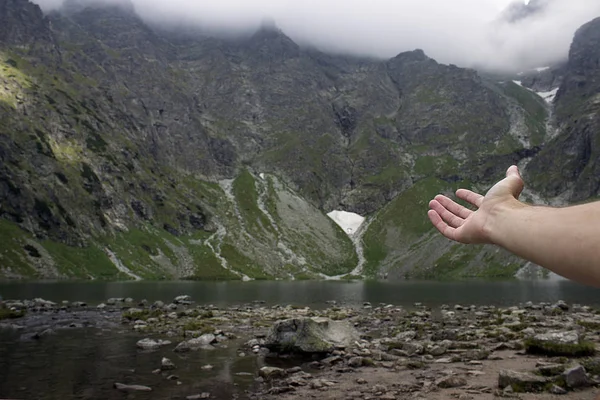 Belleza Vista Aérea Lago Montaña Polaca Tatra — Foto de Stock