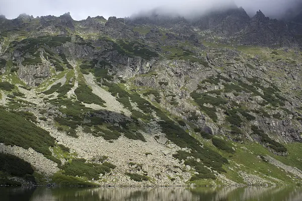 Beauté Vue Aérienne Sur Lac Dans Montagne Polonaise Tatra — Photo