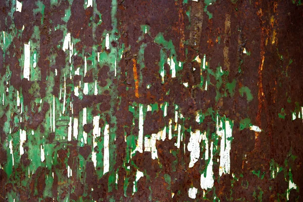 metal iron rust green and white background, rust on the old wall texture.