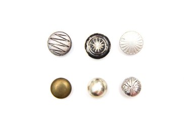 Dekoratif Renkli Vintage Dikiş veya Beyaz arkaplanda Albüm Düğmeleri