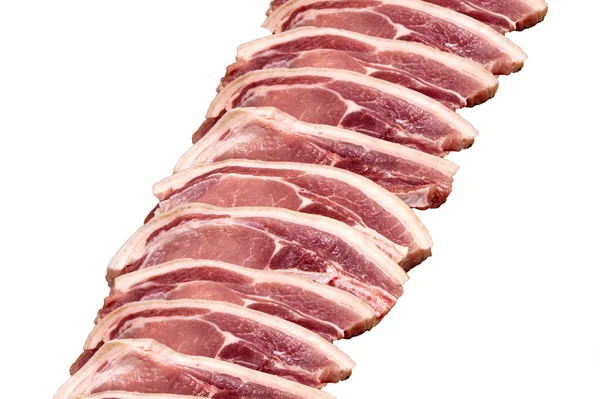 Rohfleisch Textur Hintergrund Nahaufnahme Eines Stücks Roastbeef Für Steak Viele — Stockfoto
