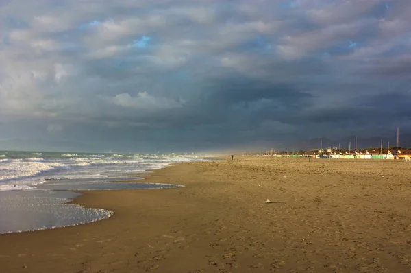 Panorama Romantique Rêveur Mer Versilia Toscane Une Journée Paisible Malgré — Photo