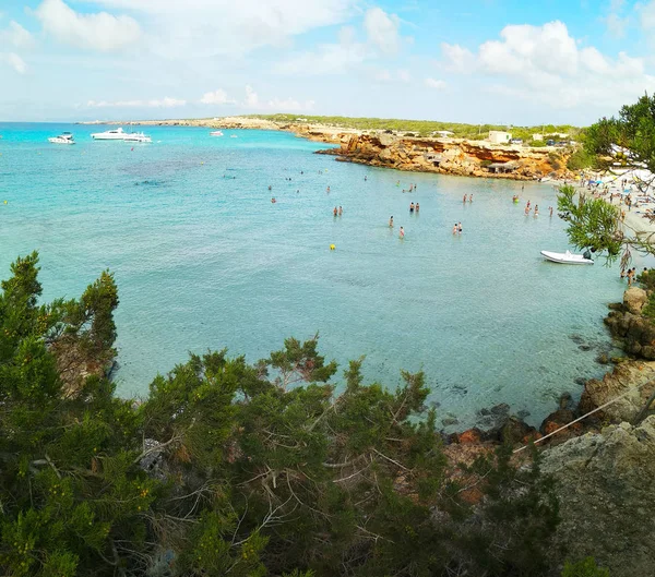 Bellissima Spiaggia Cala Saona Formentera Alle Isole Baleari — Foto Stock