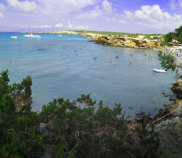 Gyönyörű Cala Saona Formentera Baleár Szigetek — Stock Fotó