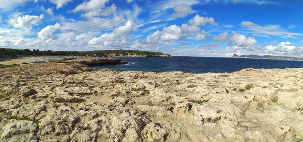 Famosa Spiaggia Cala Bassa Ibiza Pitiusa Isola Delle Baleari — Foto Stock