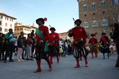 Uffizi bayrak. bayrak Floransa dalgalar