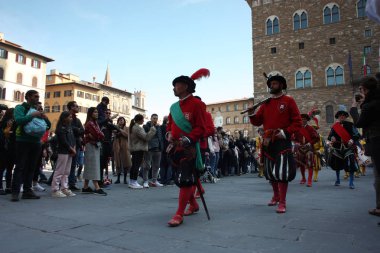 Uffizi bayrak. bayrak Floransa dalgalar