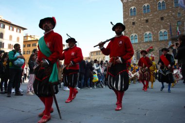 Uffizi bayrak. bayrak Floransa dalgalar