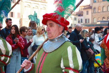 Uffizi bayrak. bayrak Floransa dalgalar