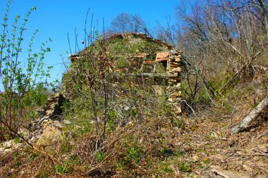 evler ve yapılar inşa ve daha sonra Toskana tepelerde yüksek doğanın izolasyon terk edilmiş