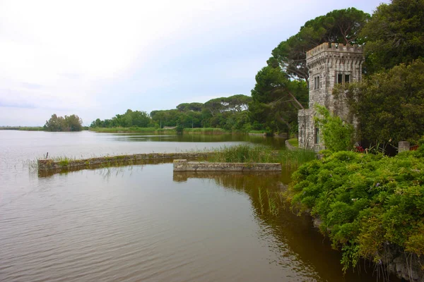 Turret Villa Orlando Lake Massaciuccoli Water Vegetation — Stock Photo, Image