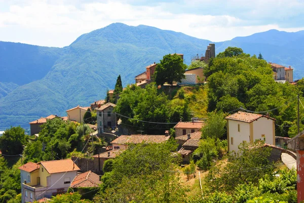 Ιταλική Κορυφή Άποψη Ενός Αρχαίου Μεσαιωνικού Χωριού Της Τοσκάνης Στο — Φωτογραφία Αρχείου