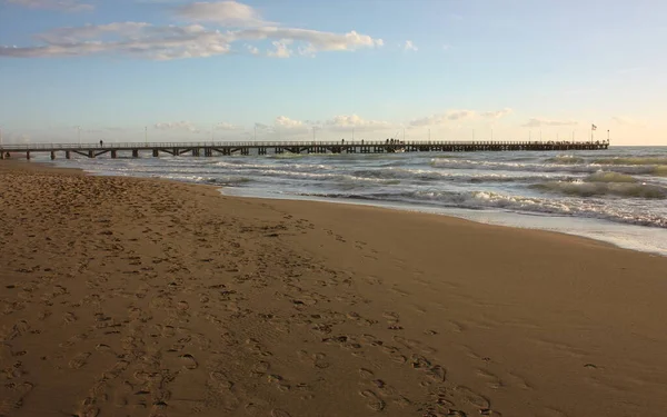 Meer Sandstrand Einer Italienischen Strandanlage Der Versilia Toskana — Stockfoto