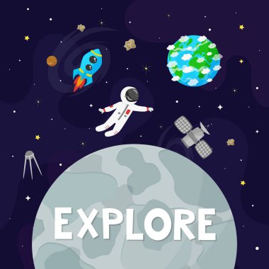 Vektör çizim alanı. Çocuklar illüstrasyon.