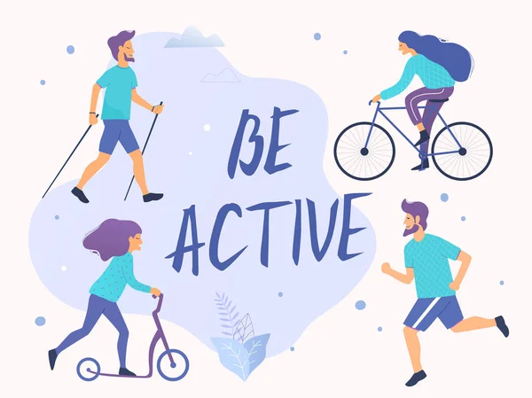 Soyez Une Illustration Vectorielle Active Mode Vie Sain Actif Différentes — Image vectorielle