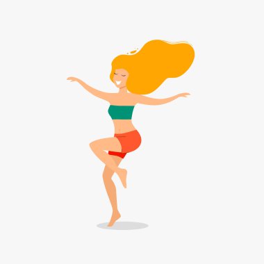 Aerobik kız vektör çizim