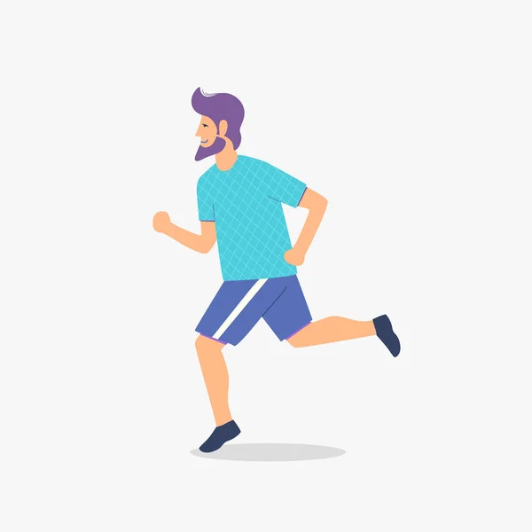 Hombre Corriendo Vector Ilustración Moda — Vector de stock