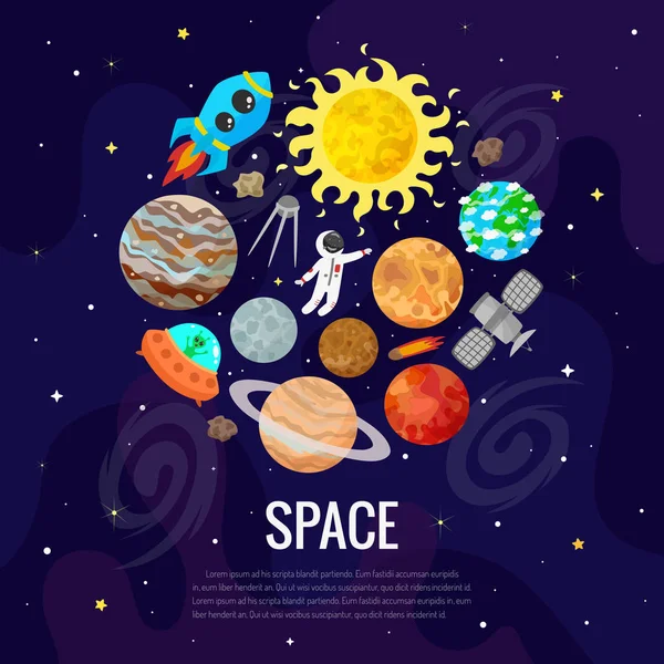 Ilustração Vetorial Universo Espacial — Vetor de Stock