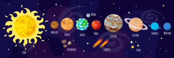 Ilustración Vectorial Del Universo Espacial — Vector de stock