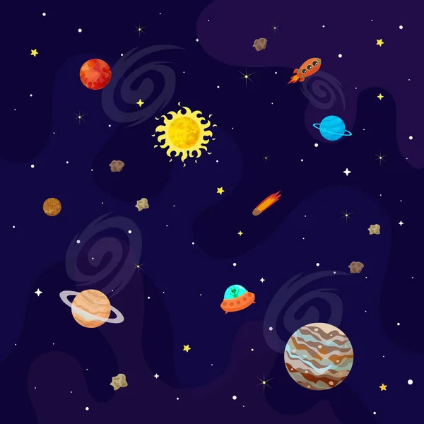 Vector Illustration Space Universe — Stock Vector