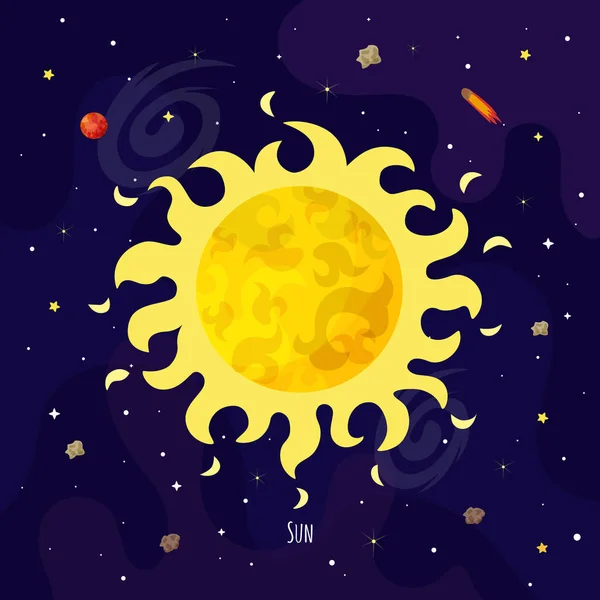 Ilustración Vectorial Del Sol — Vector de stock