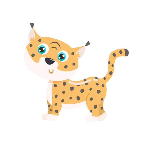 Schattig Lynx Vector Illustratie — Stockvector