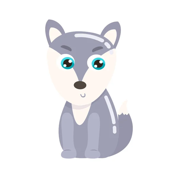 Cute Wolf Vector Illustration — Stock Vector