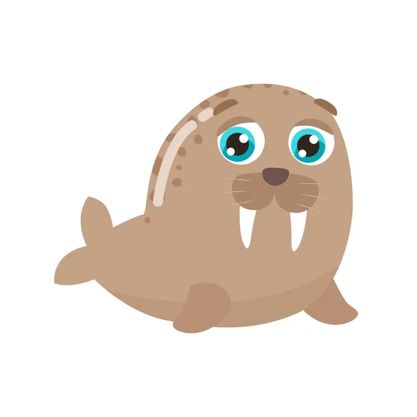 Cute Walrus Vector Illustration — Stock Vector