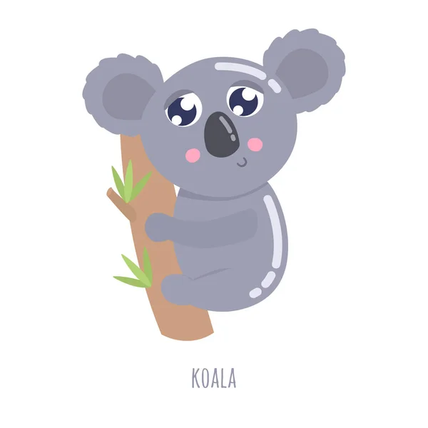 Desenhos Animados Bonitos Koala Ilustração Vetorial — Vetor de Stock
