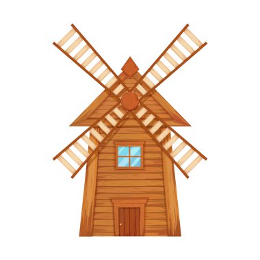 Ahşap fırıldak vektör çizim.