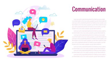 Internet kavramı üzerinden iletişim. Sosyal ağ, sohbet 