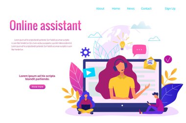 Müşteri Hizmetleri, yardım hattı işleci için web sayfası, afiş, mevcut