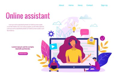 Müşteri Hizmetleri, yardım hattı işleci için web sayfası, afiş, mevcut